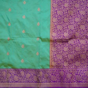 Aqua Blue Banaras Pattu Saree (2)