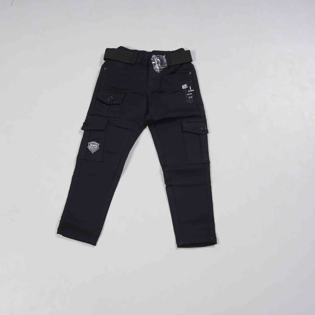 Kids Wear Black Cargo Jeans Pant