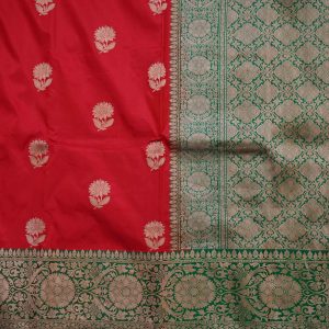Brick Red Banaras Pattu Saree (2)