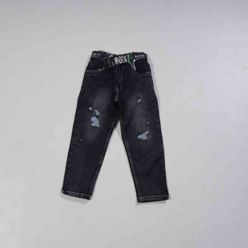 Kids Wear Dark Blue Torn Jeans Pant
