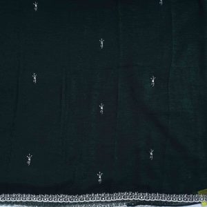 Dark Moss Green Fancy Work Saree (2)