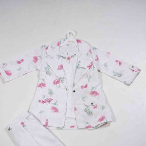 Girls Wear Floral Design Coat