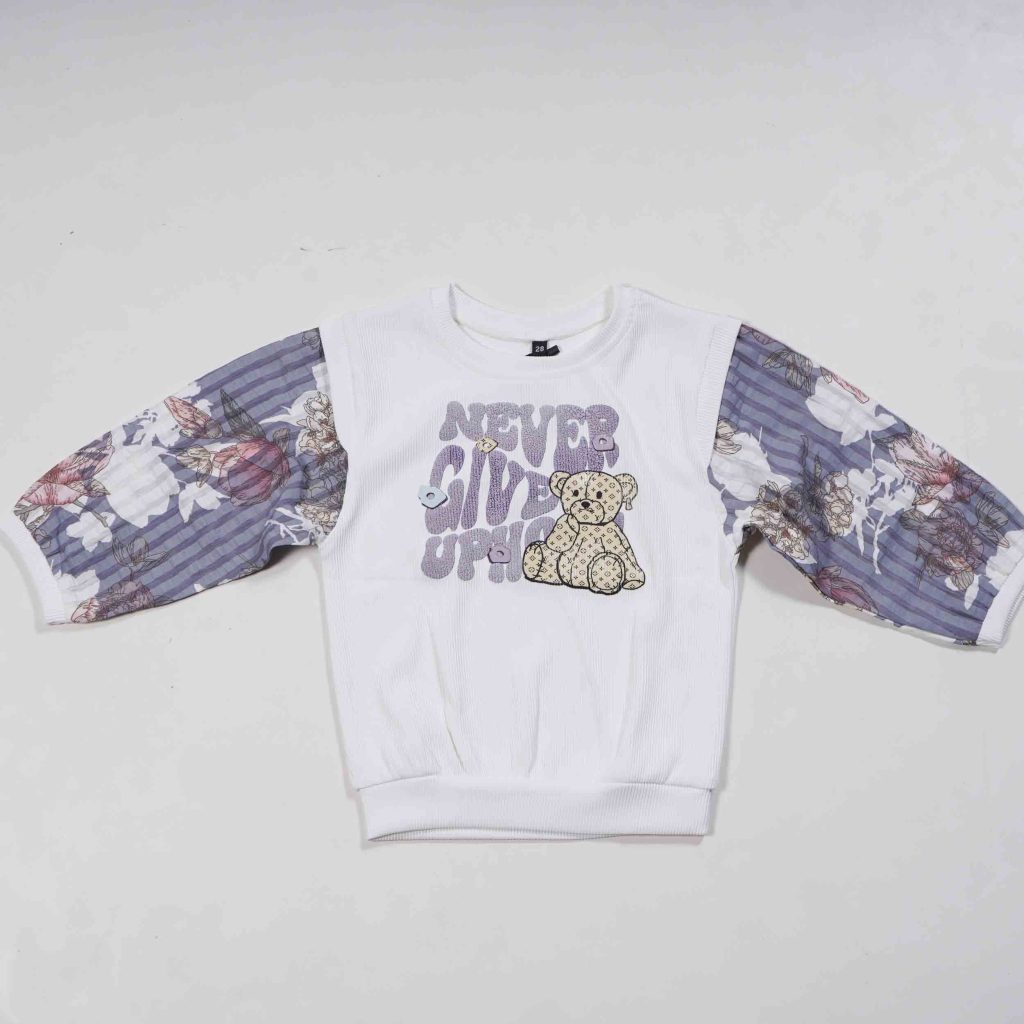 Girls Wear Floral Lilac Design Western Top