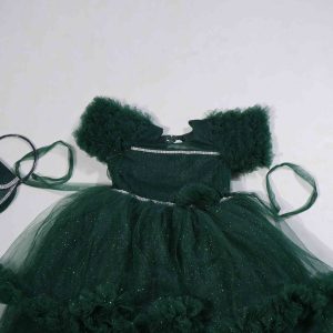 Girls Wear Girls Beautiful Floral Design Netted Frock (3)