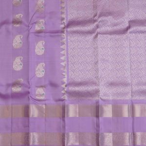 Lavender Pallu With Silver Zari Design