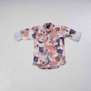 Kids Wear Multicolour Floral Design Double Pocket Casual Printed Shirt