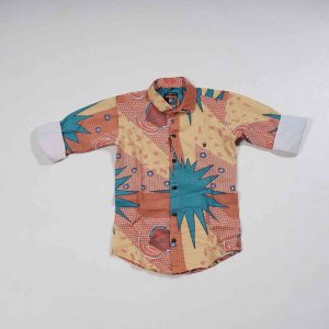 Kids Wear Multicolor Printed Casual Shirt highlighted with Bright Colors