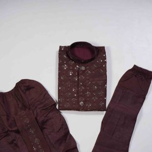 Kids Wear Rosewood Red Combo Pack 4 Piece Model Ethnic Wear