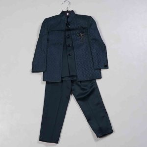 Kids Wear Royal Blue 3 Piece Set Full Coat Model Party Wear Suit