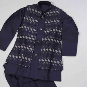 Kids Wear Royal Blue 3pc Model Ethnic Wear (1)