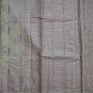 Ash Grey Tussar Golden Zari Border Silk Saree