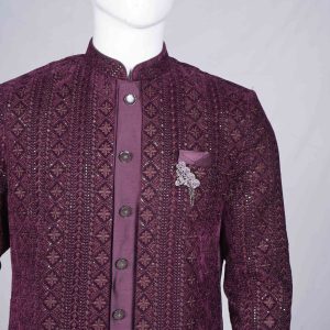 Mens Wear Beautiful Magenta Pink Sherwani (2)