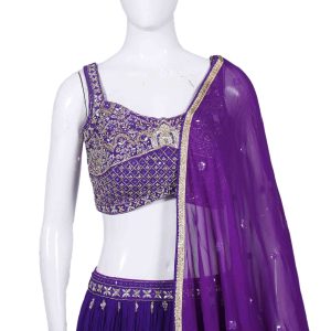 Women's Bridal Wear Indigo Purple Crop Top (3)