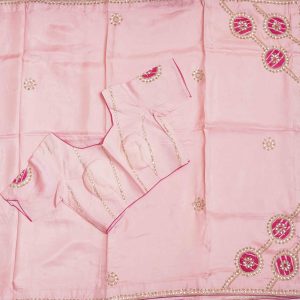 Baby Pink Designer Work Saree (3)