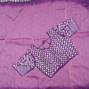 Electric Purple Designer Work Saree (3)