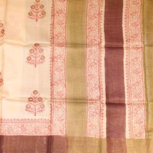 Apricot Yellow Tussar Slik Saree Pallu(2)