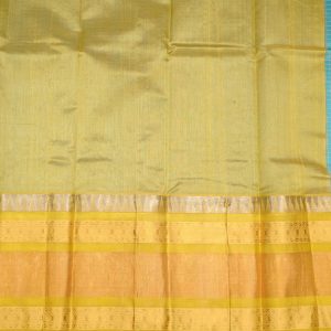 Bright Cyan Infused Blue Kuppadam Pattu Saree Pallu (2)