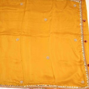 Bright Yellow Designer Work Saree Pallu(2)