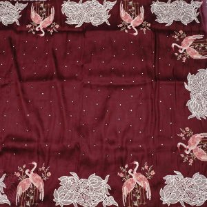 Brown Burgundy Fancy Work Saree Pallu (2)