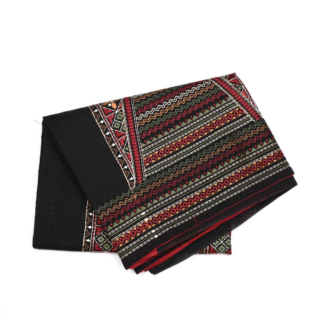 Beautiful deep black colored fancy work saree with matching blouse perfect for weddings and festive occasions