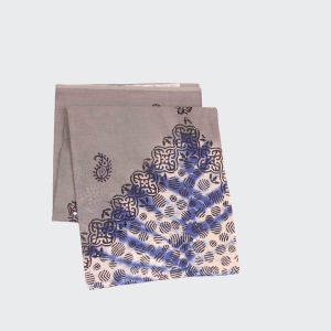 Dim gray printed cotton saree featuring delicate floral block prints on pure slub cotton fabric highlighting breathable weave and artisanal craftsmanship