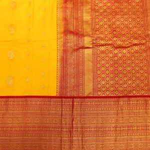 Golden Yellow Gadwal Pattu Saree Pallu (2)