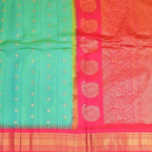Ice Blue Gadwal Pattu Saree Pallu(2)
