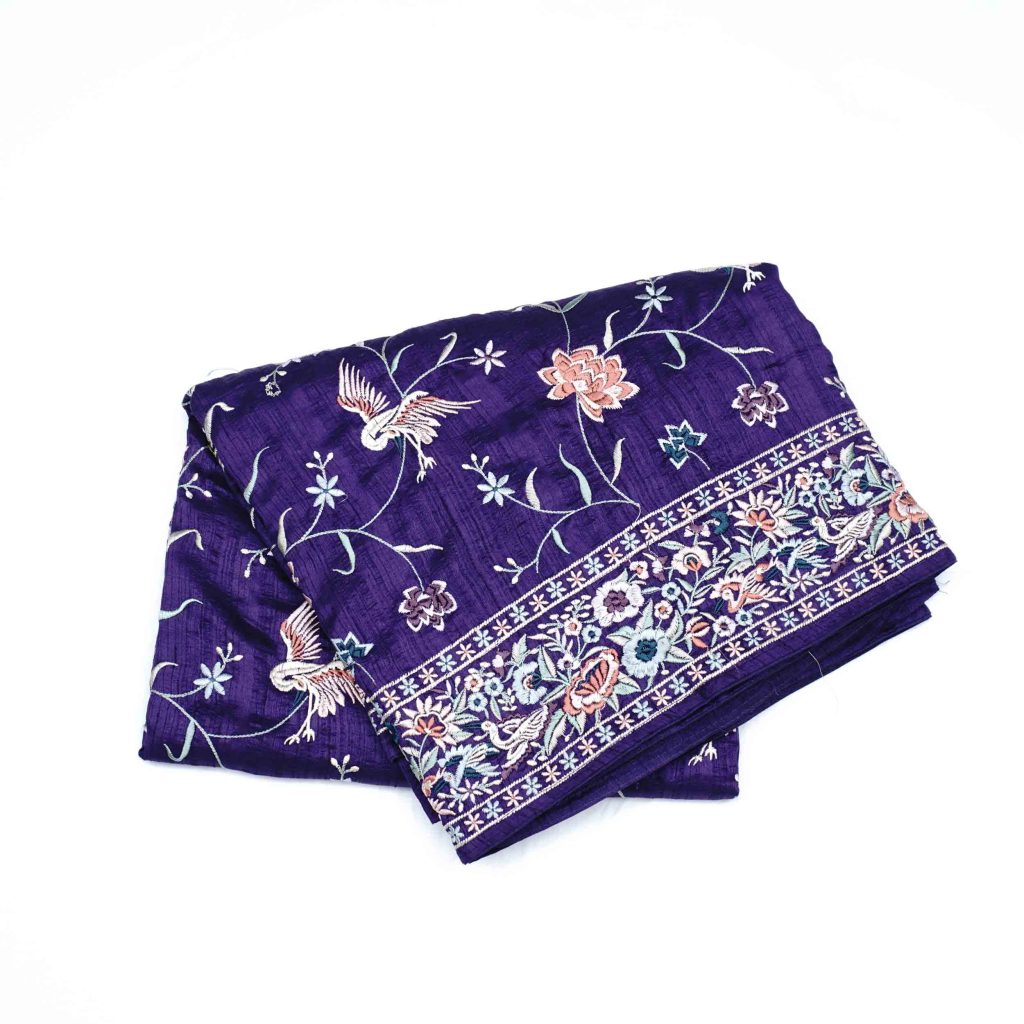 Beautiful indigo and purple colored designer fancy saree perfect for weddings and festive occasions
