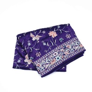 Beautiful indigo and purple colored designer fancy saree perfect for weddings and festive occasions