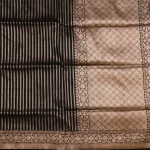 Jet Black Banaras Pattu Saree Pallu (2)