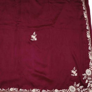 Maroon Brown Fancy Work Saree Pallu (3)