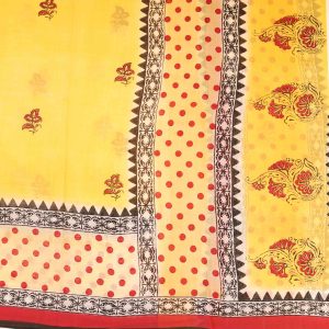 Mustard Yellow Pure Printed Cotton Saree Pallu (2)