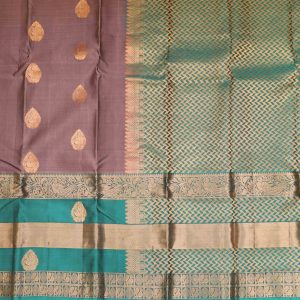 Redwood Brown Kanchipuram Gap Border Saree Pallu(2)