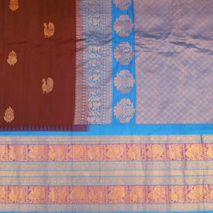 Seal Brown Gadwal Pattu Saree Pallu (2)