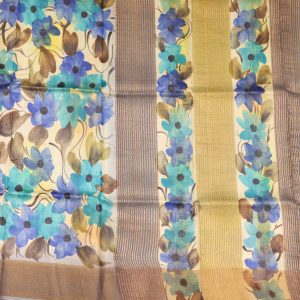 Shaded Blue Tussar Slik Saree Pallu(2)