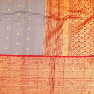 Silver Gray Gadwal Pattu Saree Pallu(4)