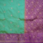 Aqua Blue Banaras Pattu Saree - Image 2