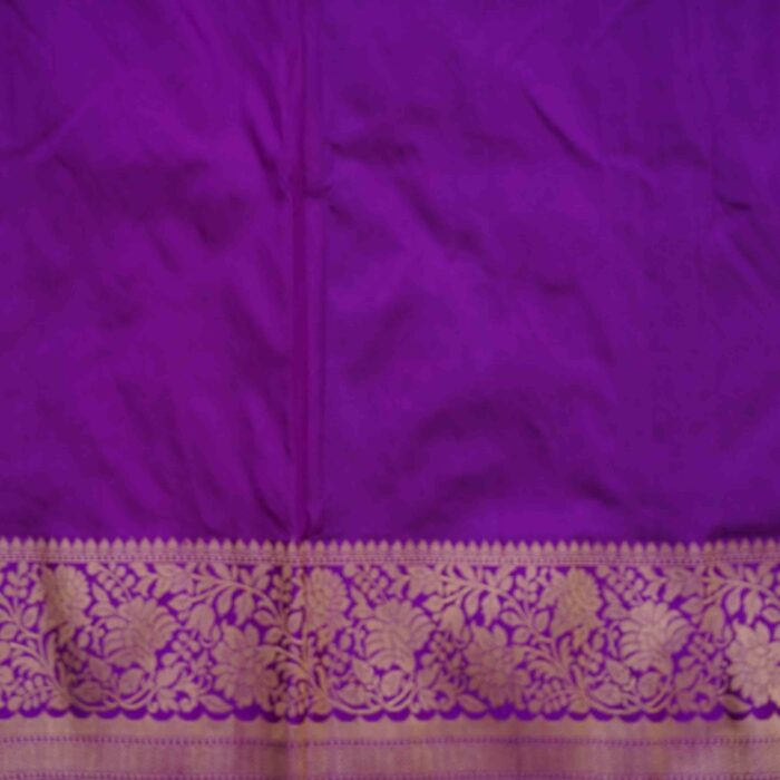 Aqua Blue Banaras Pattu Saree - Image 3