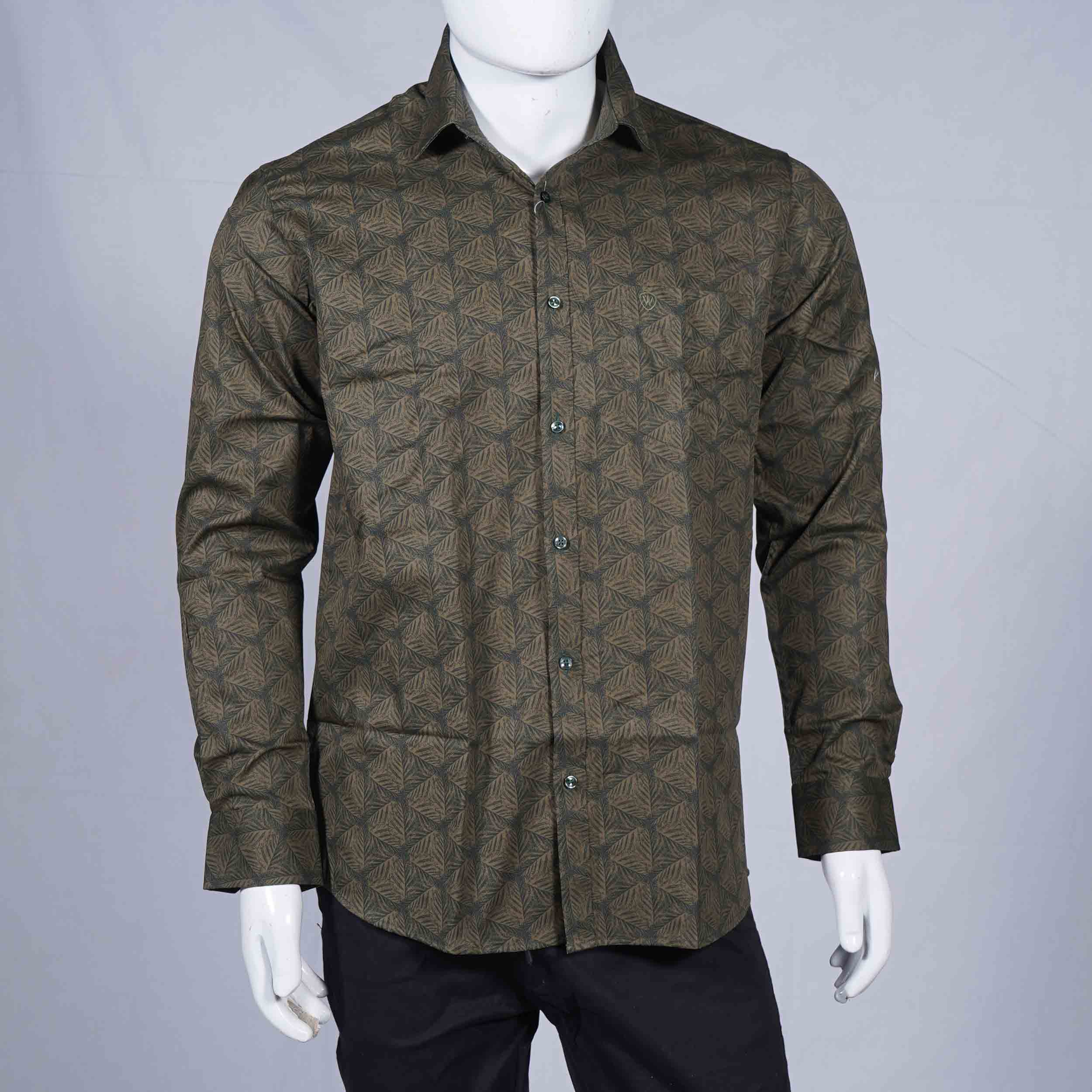 Black-Olive-Brown-Combination-Casual-Shirt-1.jpg Black Olive Brown Casual Shirt - Image 1