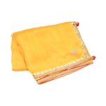 Bright Yellow Designer Work Saree