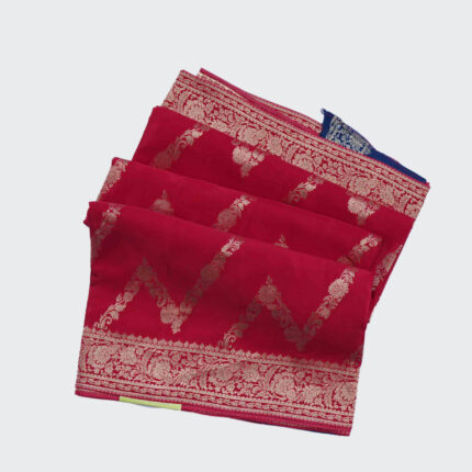 Cherry Red Banarasi Fancy Saree