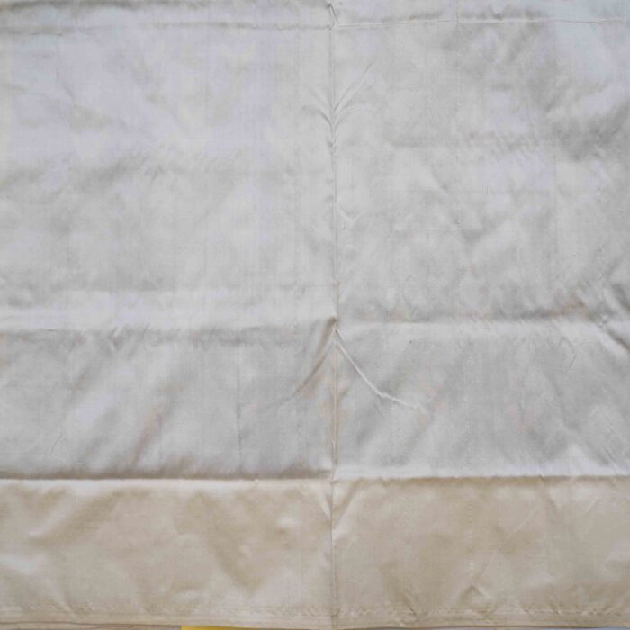 Cream White & Violet Pochampally Saree - Image 3