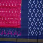 Dark Blue & Hot Pink Pochampally Saree - Image 2