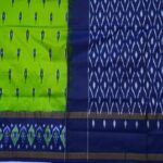 Dark Blue & Light Green Pochampally Saree - Image 2
