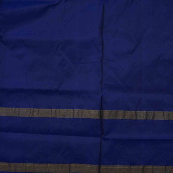 Dark Blue & Light Green Pochampally Saree - Image 3