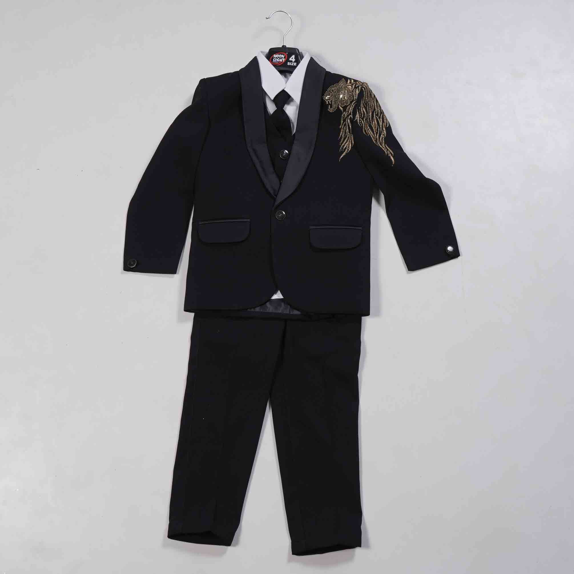 Dark-Ultramarine-Blue-5-Pc-Full-Coat-Model-Party-Wear-1.jpg Dark Ultramarine Blue Kids Coat Suit - Image 1