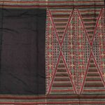 Deep Black Fancy Work Saree With Blouse - Image 2