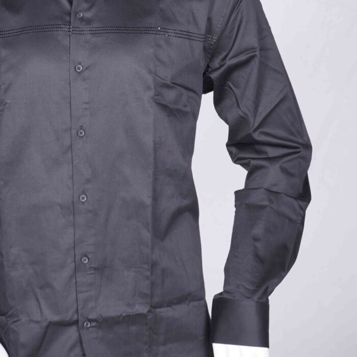 Jet Black Formal Shirt for Men - Image 3