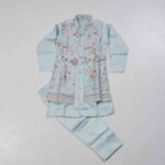 Jordy Blue Floral Print Indo-Western Set