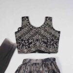 Jet Black Stone Work Crop Top - Image 2